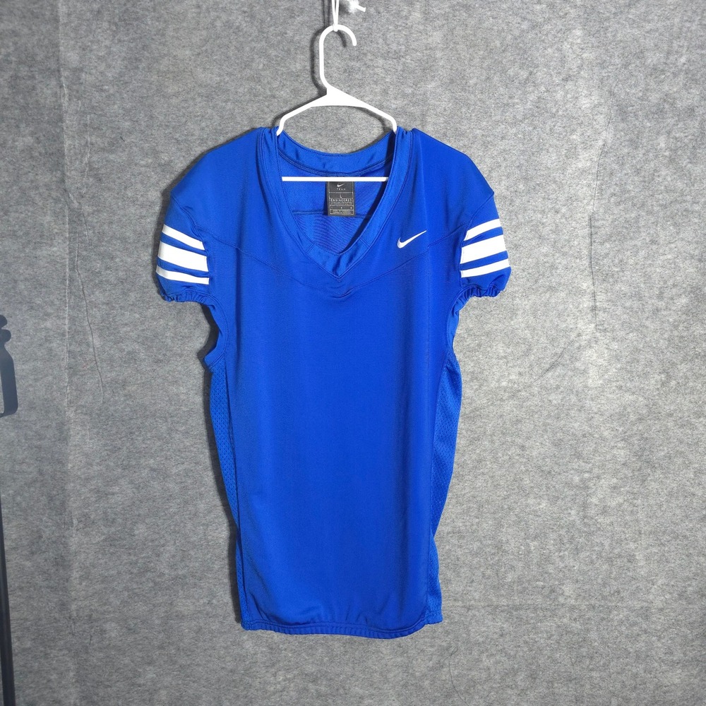 Nike Team Football Jersey Mens L Blue CI3767-494 Mesh Athletic Padded Practice